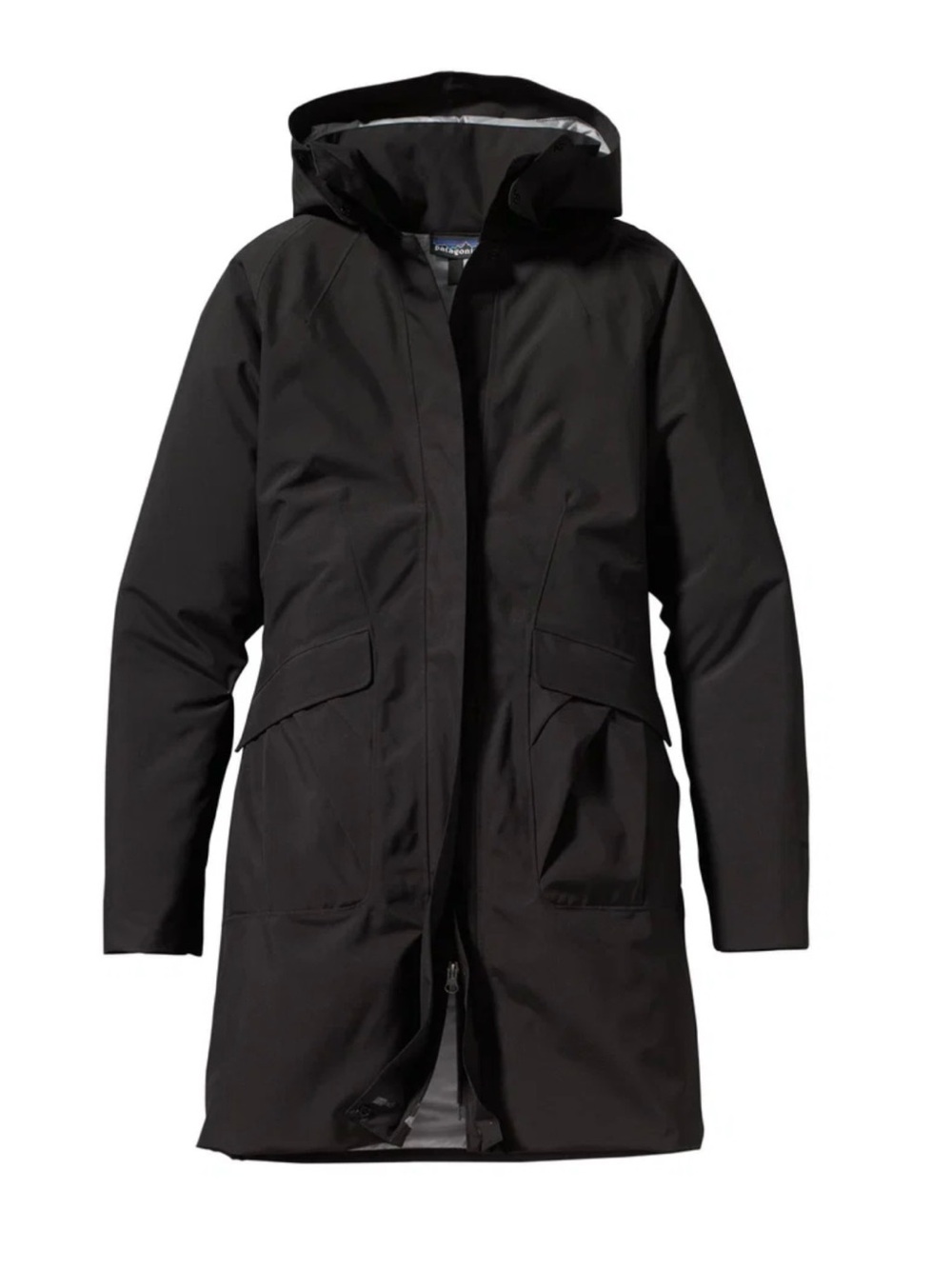 Patagonia Women's Black Hooded Rain Coat